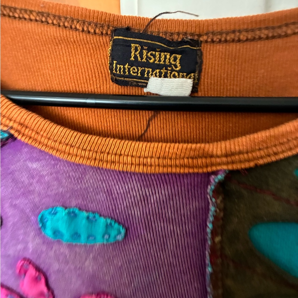 Rising International Multicolor Patchwork Top siz… - image 3